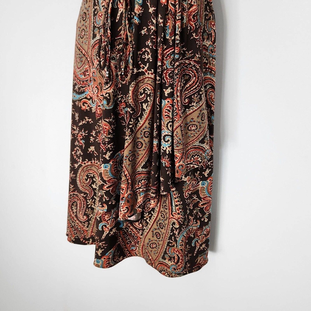 Lauren Ralph Lauren Paisley Print Faux Wrap Dress Sleeveless Belted Size PM - Picture 3 of 13